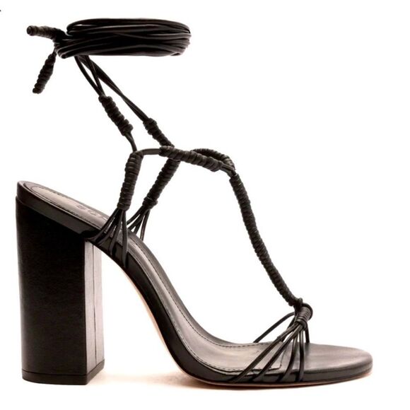 Schutz Black Leather Strappy Sandals(Size 9.5B) - Picture 2 of 9